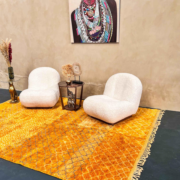 Contemporary Elegance: Decorating with Orange Beni Ourain Rugs - azilal rug