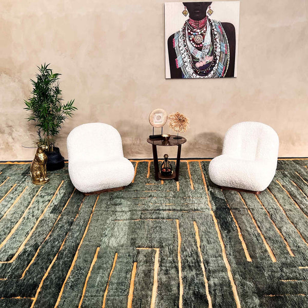 Monochrome Chic: Transform Your Space with Green Beni Ourain Rugs - azilal rug