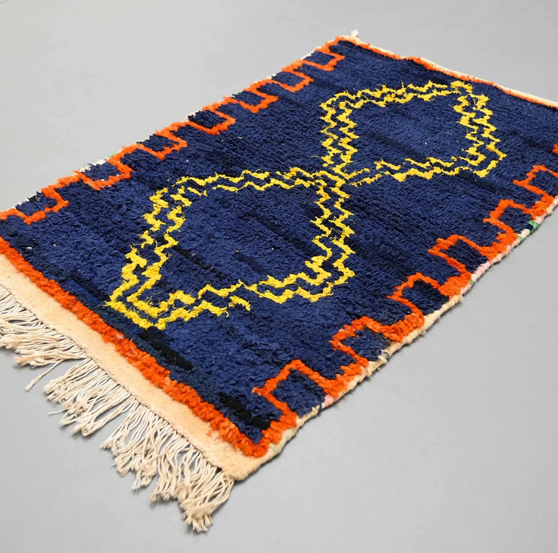 Eclectic Rag Rug Berber Boucherouite 2 X 3.2 ft / 63 x 100 cm - Ettilux Home