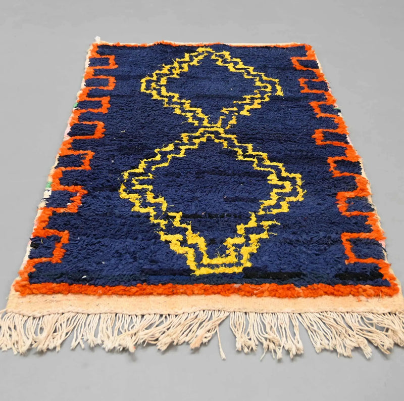 Eclectic Rag Rug Berber Boucherouite 2 X 3.2 ft / 63 x 100 cm - Ettilux Home