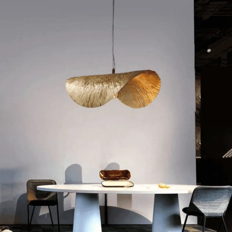 Minimalist Brass Pendant Light, Modern Lotus Leaf Pendant lamp for Living Room & Bedroom - Ettilux Home