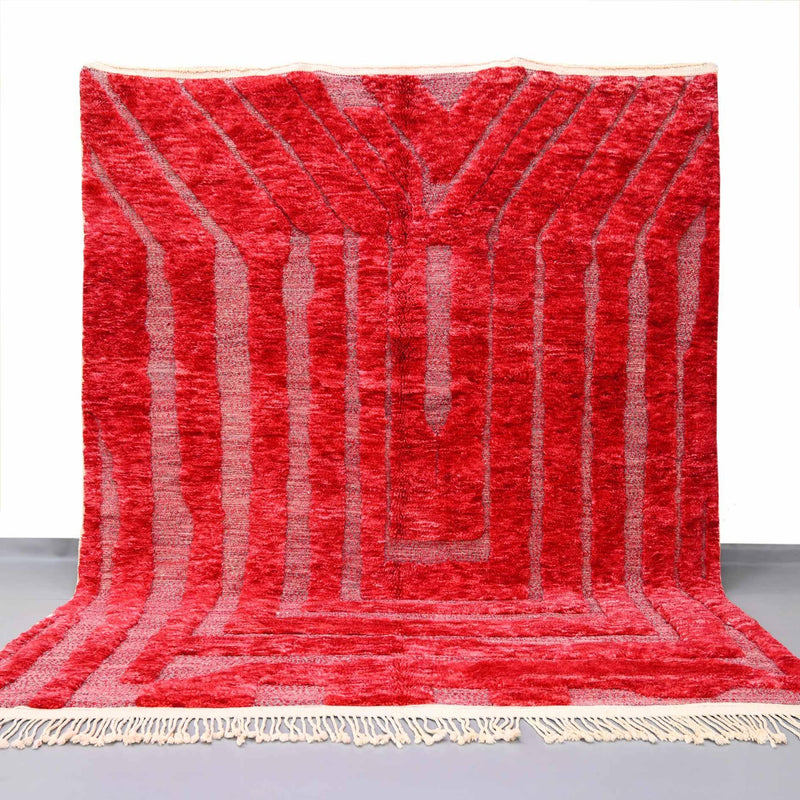 Ruby Rouge, Luxury Beni Mrirt Rug 8.2 x 10.1 feet / 250 x 310 cm - Ettilux Home