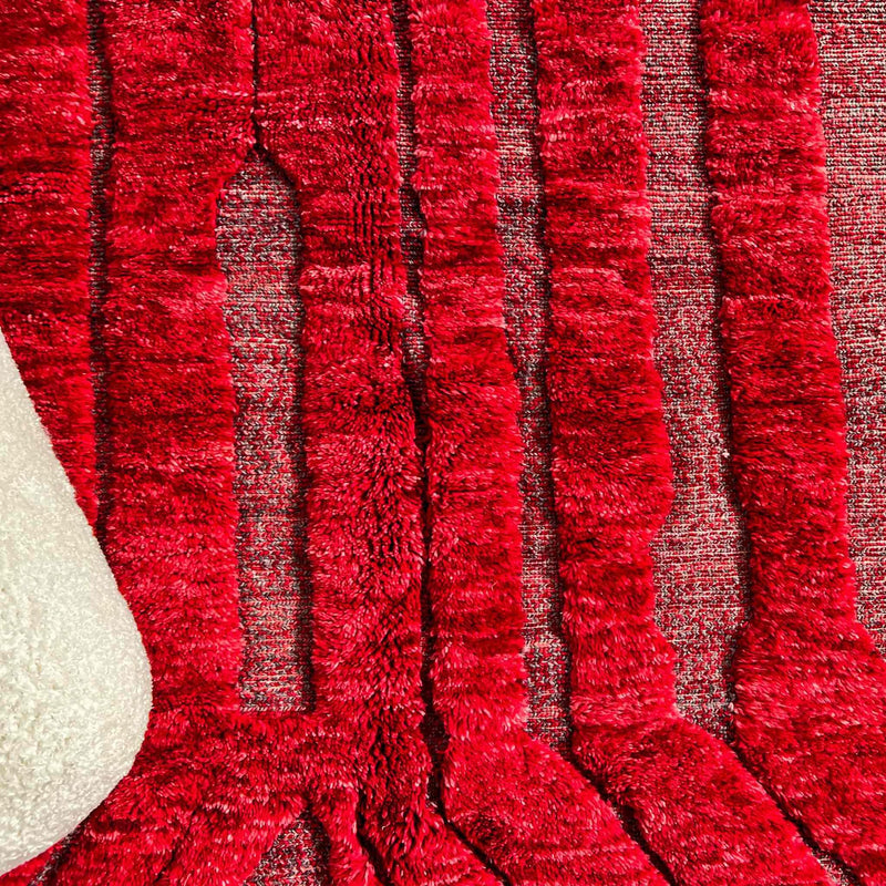 Beni Ourain Rugs, Ruby Rouge Beni Mrirt Rug 8.2 x 10.1 feet / 250 x 310 cm 