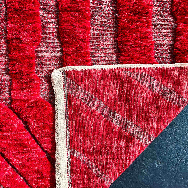 Beni Ourain Rugs, Ruby Rouge Beni Mrirt Rug 8.2 x 10.1 feet / 250 x 310 cm 