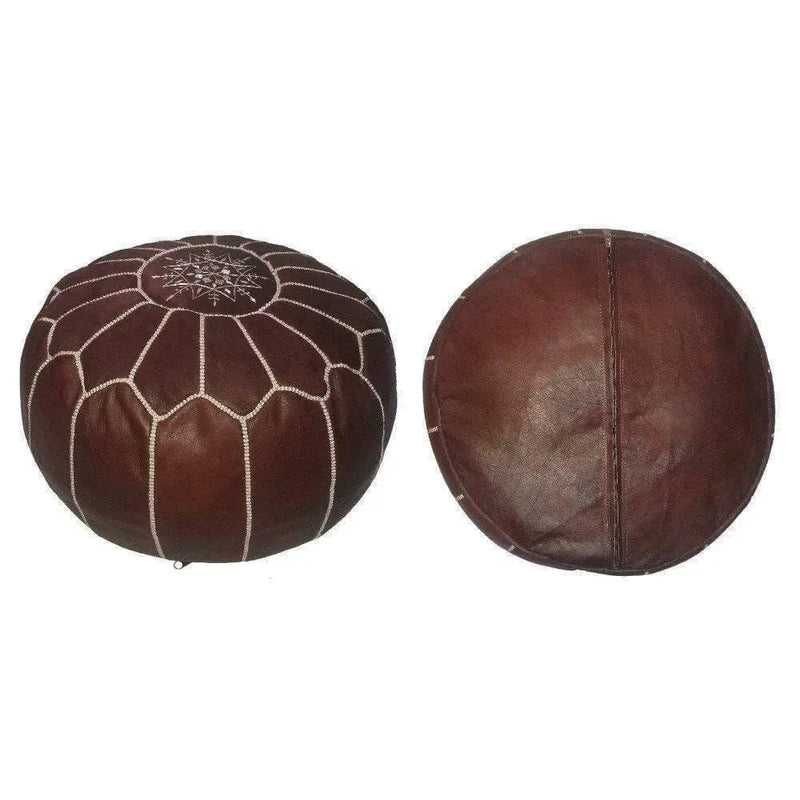 Set of 2 Dark Brown Poufs - Ettilux Home