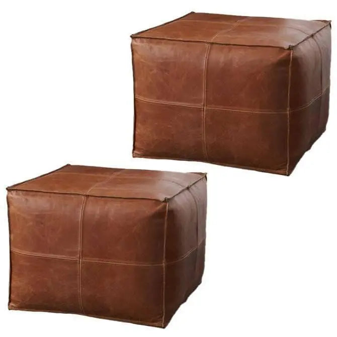 Set of 2 Square Poufs - Ettilux Home