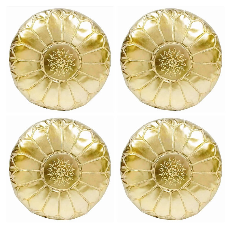 Set of 4 Golden Poufs - Ettilux Home