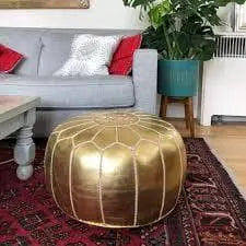 Set of 4 Golden Poufs - Ettilux Home