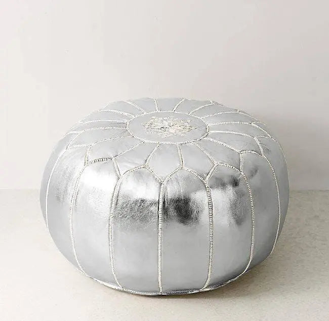 Set of 4 Silver Poufs - Ettilux Home