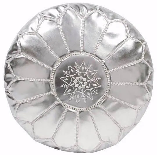 Set of 4 Silver Poufs - Ettilux Home