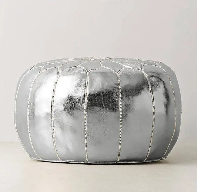 Set of 4 Silver Poufs - Ettilux Home