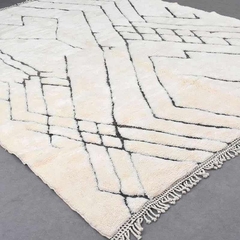 White Authentic Beni Ourain Moroccan Rug - Ettilux Home