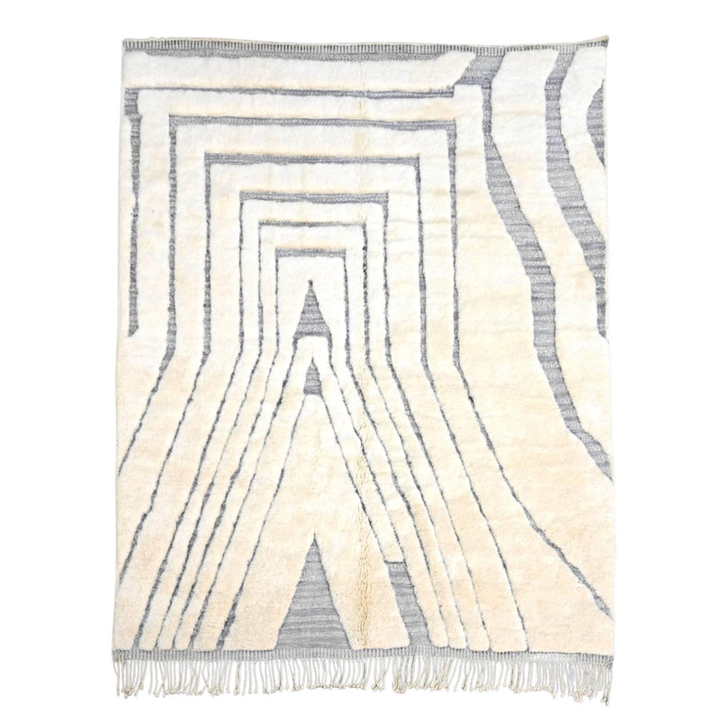 White Custom Made Luxury Beni Mrirt Rug 